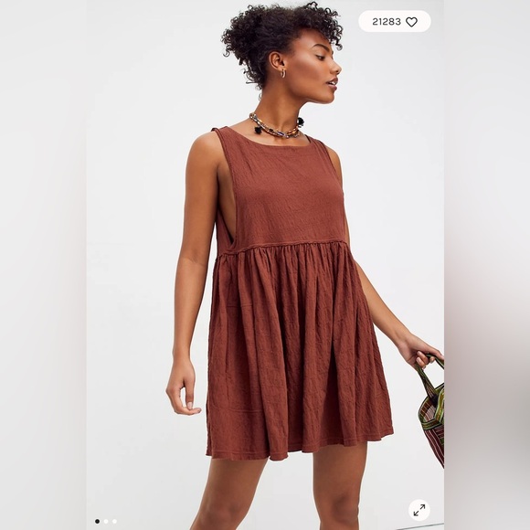 Free people Beach I'm Still Obsessed Sleeveless Mini Dress in nutmeg size S - Picture 1 of 8